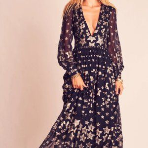 LOVESHACKFANCY Cyrena Dress, Black, Size 2